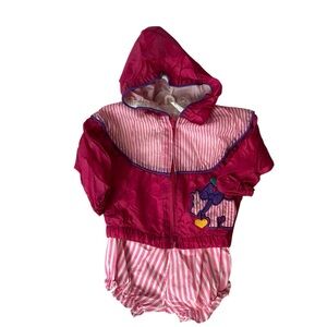 90s Scottie Dog Stripe Windbreaker 12m